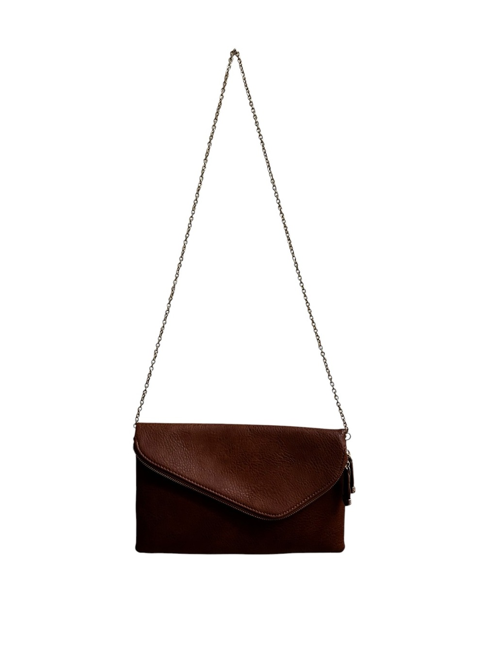 Urban Expressions Brown Vegan PU Leather Envelope Clutch Crossbody Bag